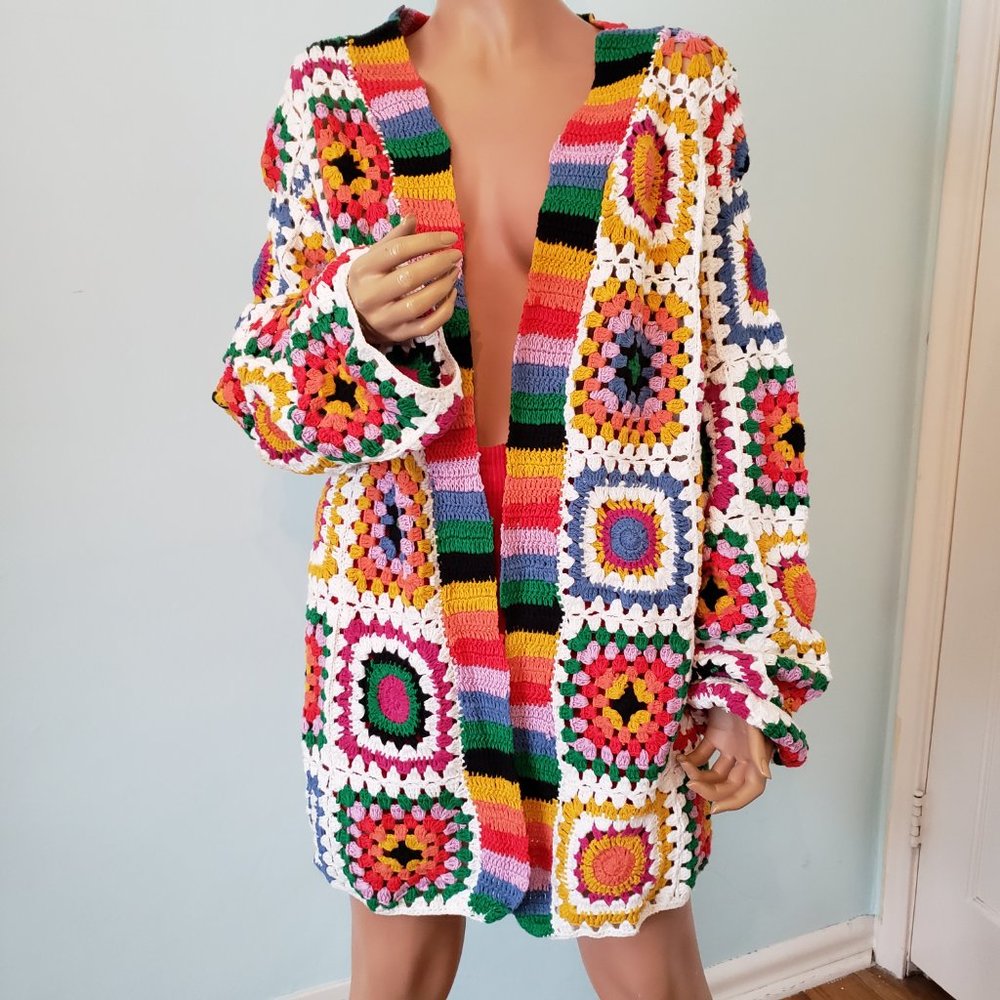 NWOT Farm Rio Handmade cotton Rainbow Kimono. - Picture 11 of 13
